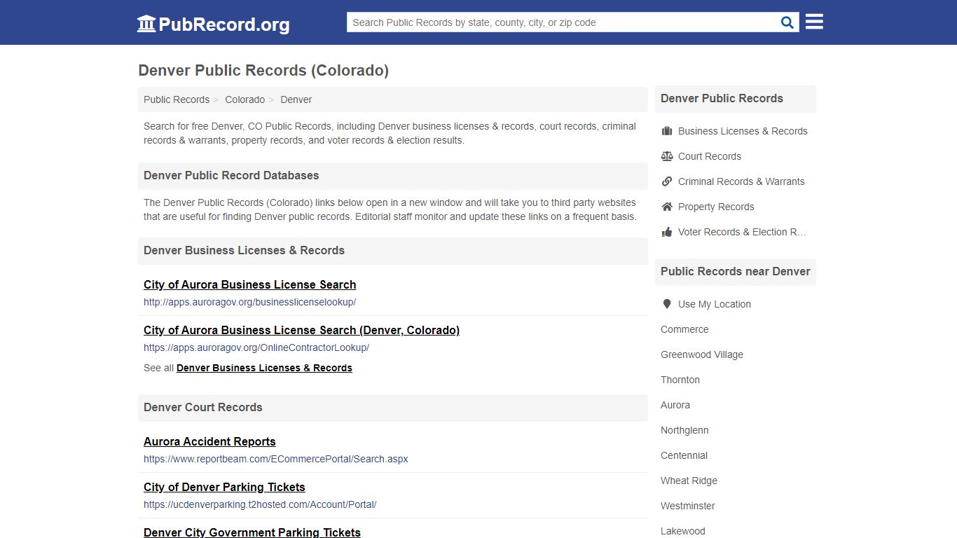 Free Denver Public Records (Colorado Public Records)